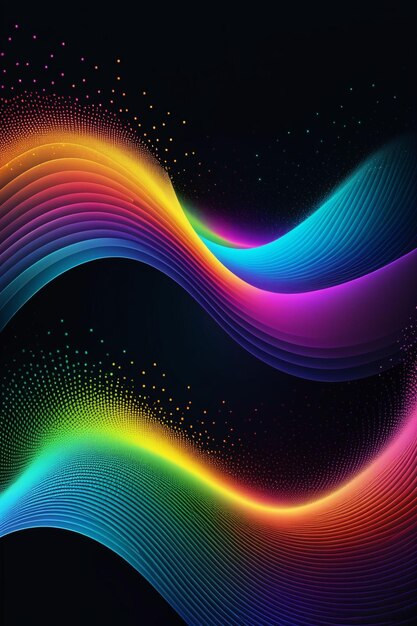 Colorful sound waves abstract background vertical composition