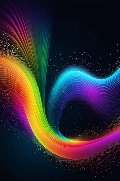 Colorful sound waves abstract background vertical composition