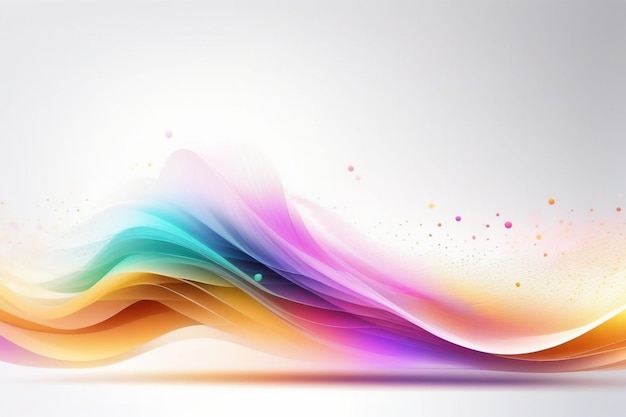 Colorful sound waves abstract white background horizontal composition