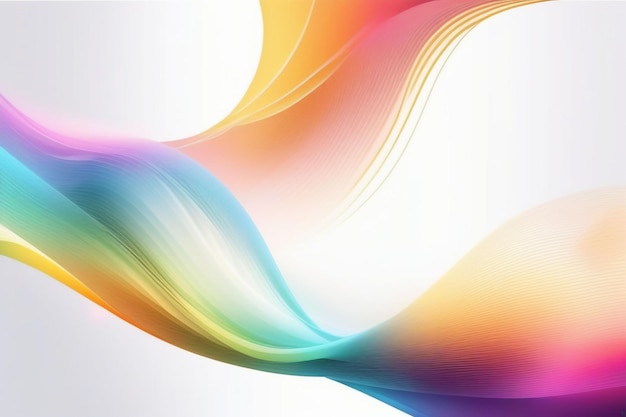 Colorful sound waves abstract white background horizontal composition