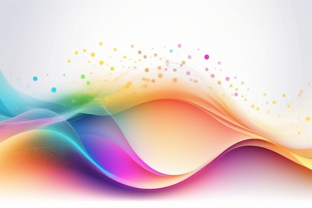 Colorful sound waves abstract white background horizontal composition