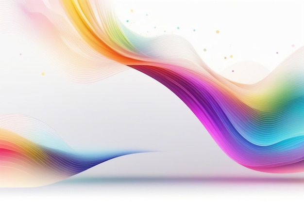 Colorful sound waves abstract white background horizontal composition