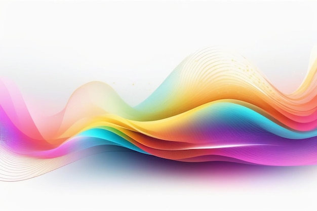 Photo colorful sound waves abstract white background horizontal composition