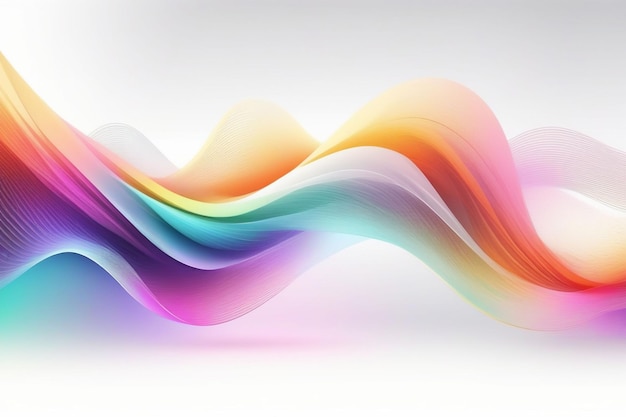 Photo colorful sound waves abstract white background horizontal composition