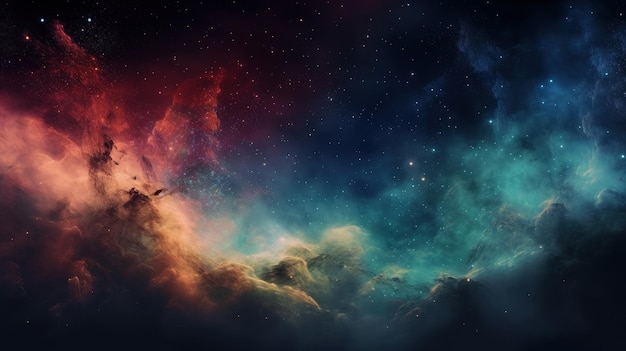 A colorful space filled with stars and clouds generative AI