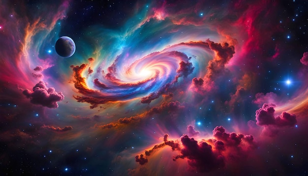 Colorful space galaxy cloudy nebula Starry night space universe astronomy