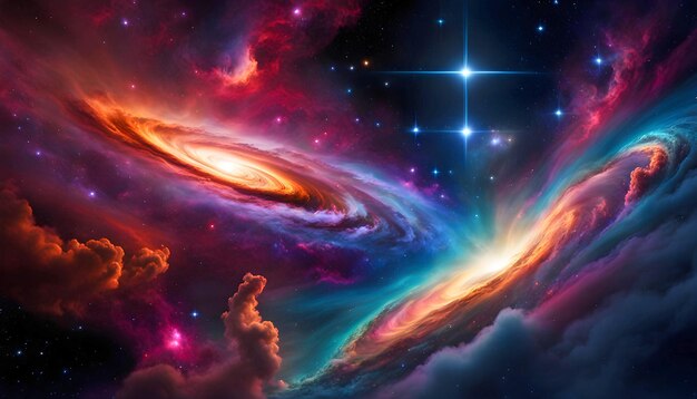 Colorful space galaxy cloudy nebula Starry night space universe astronomy