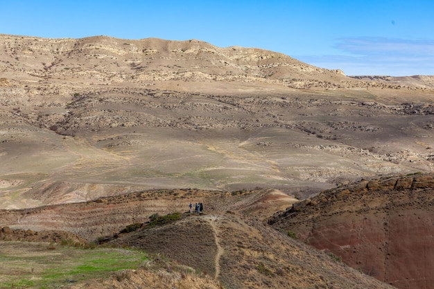 Colorful spectacular valley panorama in Gareja desert Georgia