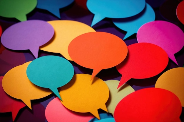 Colorful speech bubbles dialog communication concept pattern wallpaper background