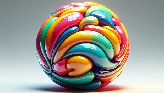 Photo a colorful sphere made by the rainbow colored glass