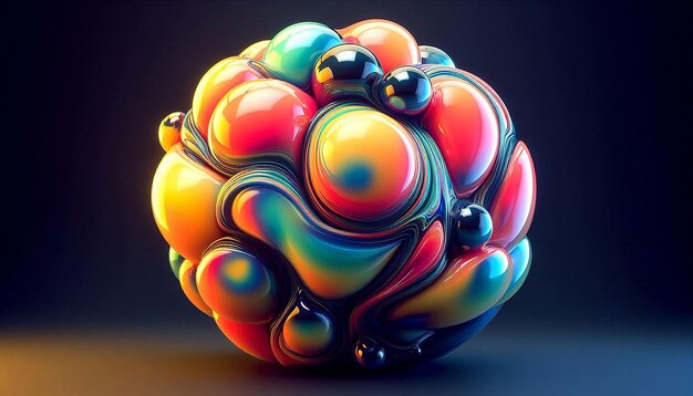 a colorful sphere made of glass beads is made by glass