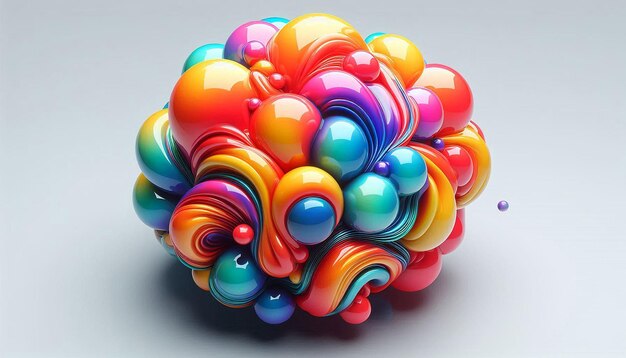 a colorful sphere made of glass bubbles is made by colorful bubbles