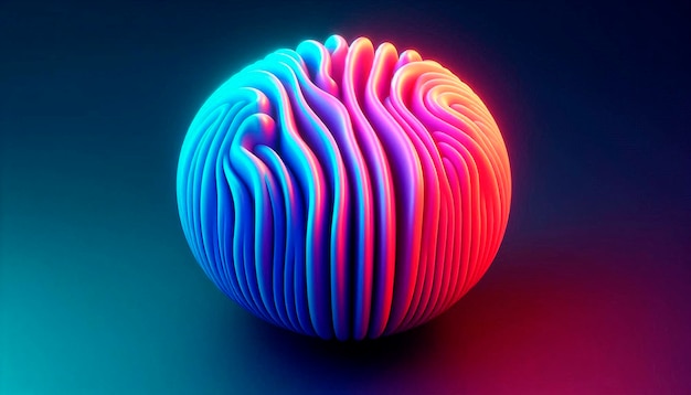 a colorful sphere with a blue and red lines