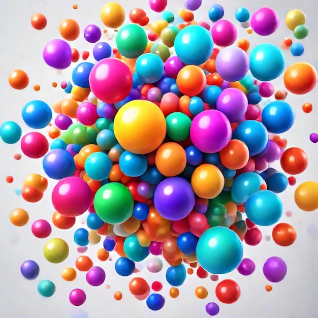 Photo a colorful sphere with many colored balls on it