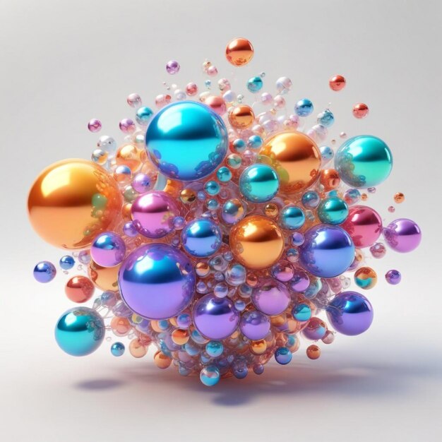 a colorful sphere with many colored bubbles in it