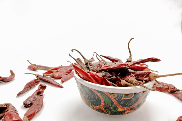 Colorful spices on white background