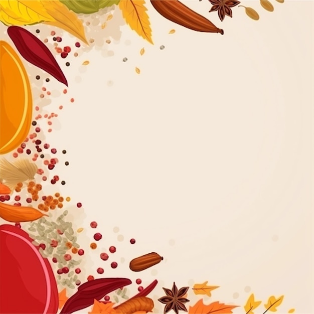 Colorful spices with copy space for text digital art illustration