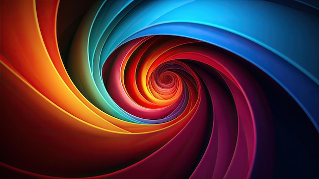 A colorful spiral is shown with a black background.