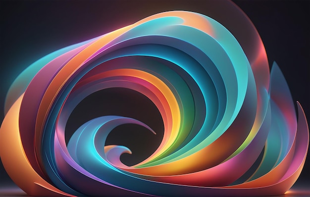 a colorful spiral is shown with a rainbow pattern