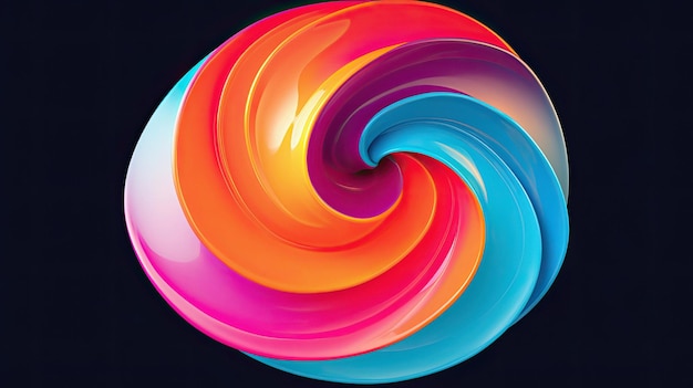 A colorful spiral of the rainbow.