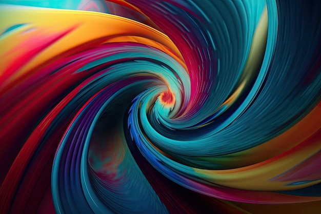 A colorful spiral with a blue background.