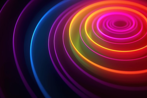 A colorful spiral with the light on it