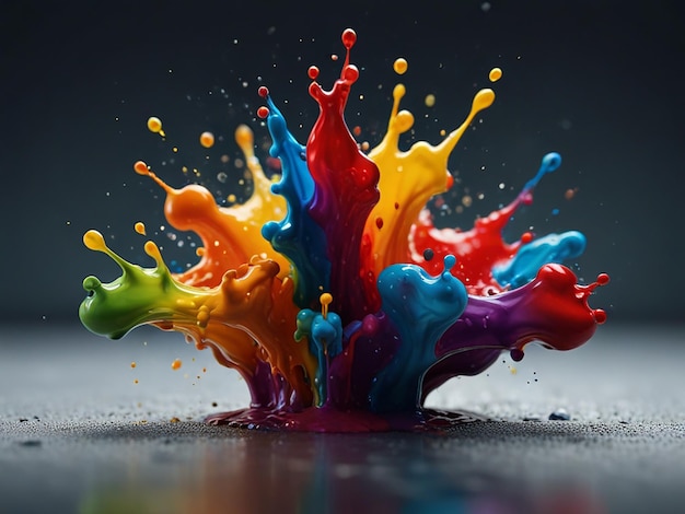 a colorful splash of colored liquid with a blue and orange splash