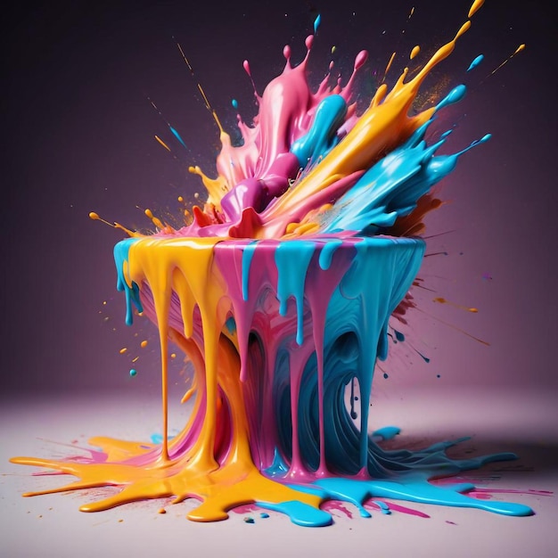 Photo colorful splash of paint on chair artistic and vibrant furniture design