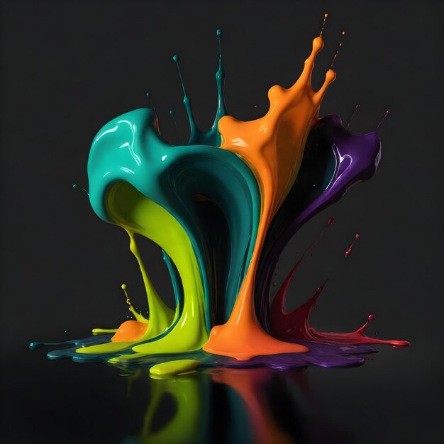 a colorful splash of paint is on a black background