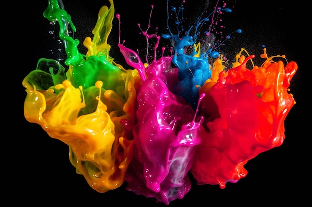 A colorful splash of paint is shown in this image.