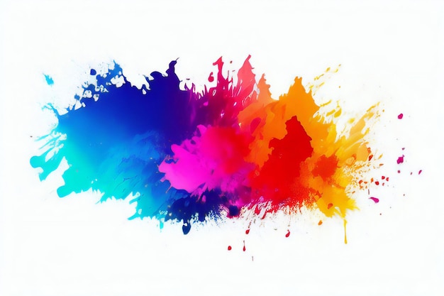 a colorful splash of paint on a white background