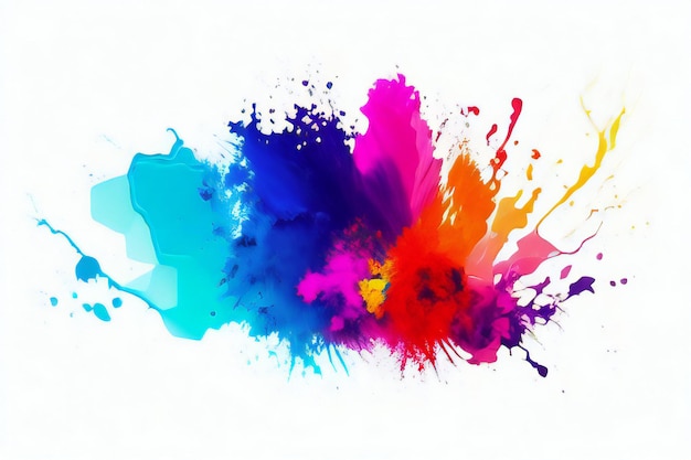 a colorful splash of paint on a white background