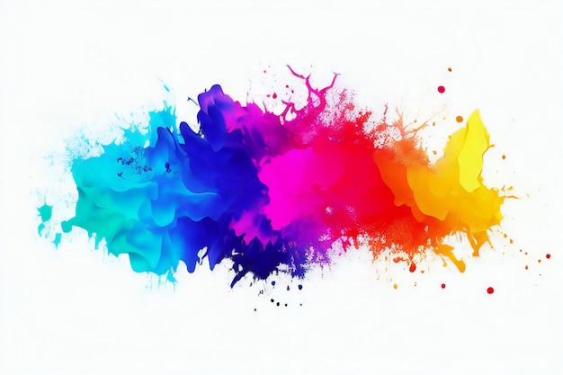 a colorful splash of paint on a white background