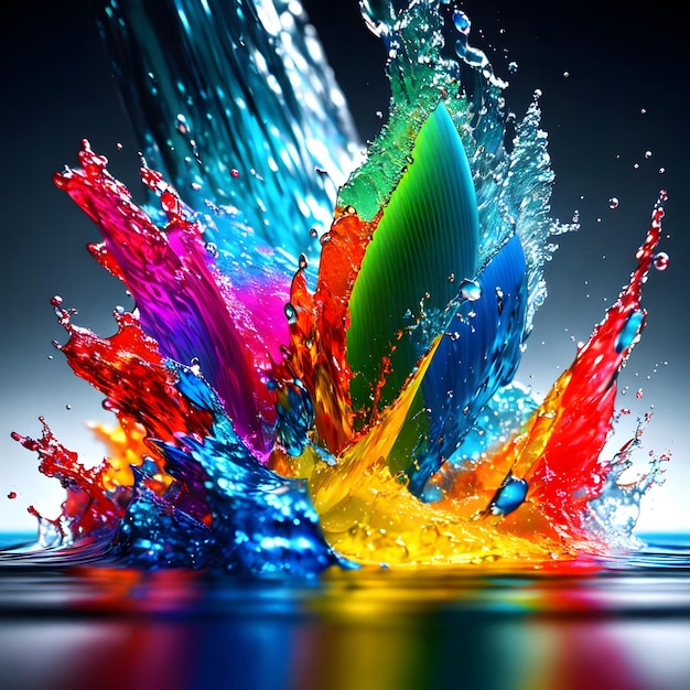 A colorful splash of water is being splashed.