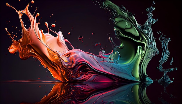 A colorful splash of water is shown in this image.