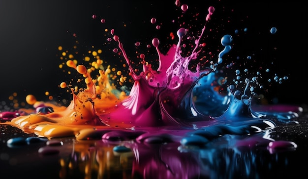 a colorful splash of water with the word color on it