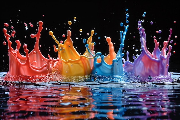 a colorful splash of water with the word splashes on it