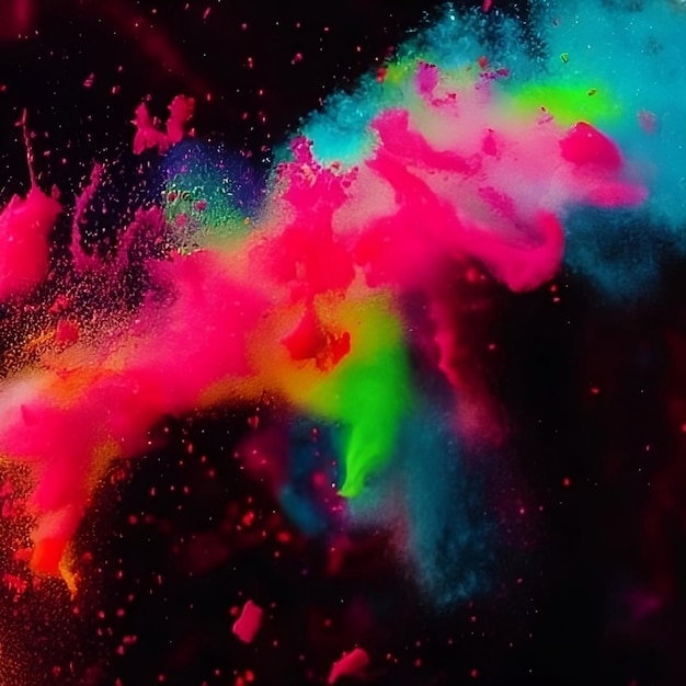 Colorful splashes of paint on a black background obstetrics AI