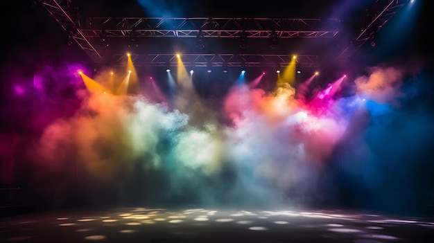 colorful spotlight on stage