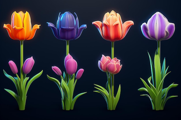 Colorful spring flower pack