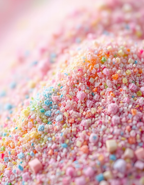 a colorful sprinkle covered dough with many colors of sprinkles