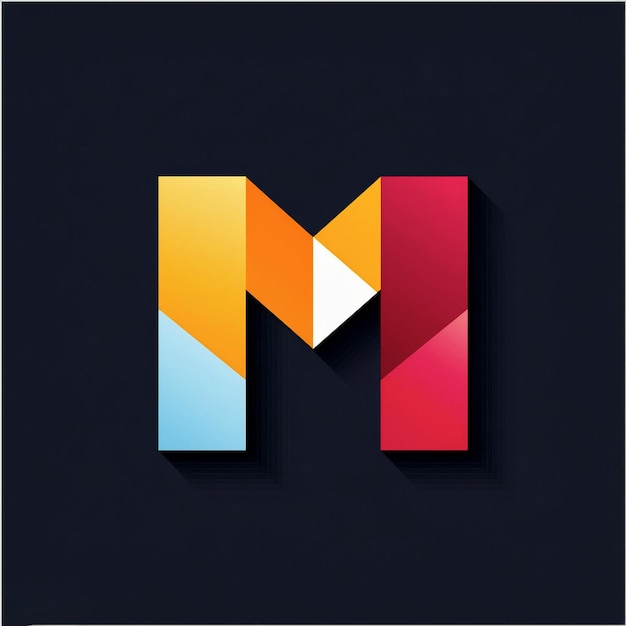 Photo a colorful square with the letter m on it