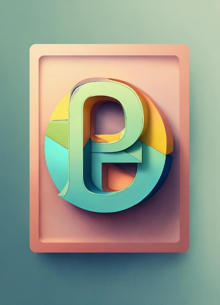 Photo a colorful square with a letter p on it