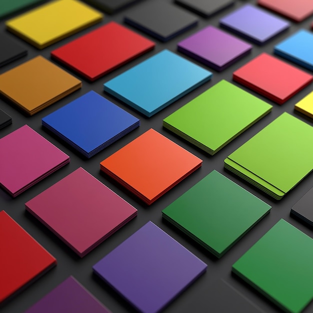 Photo a colorful square with many squares of different colors on it