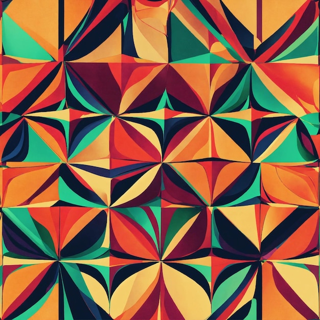 a colorful square with a square of triangles in the middle