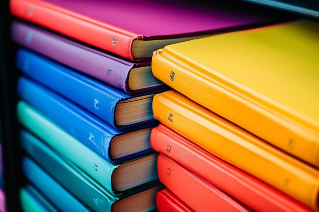 Photo colorful stack of books