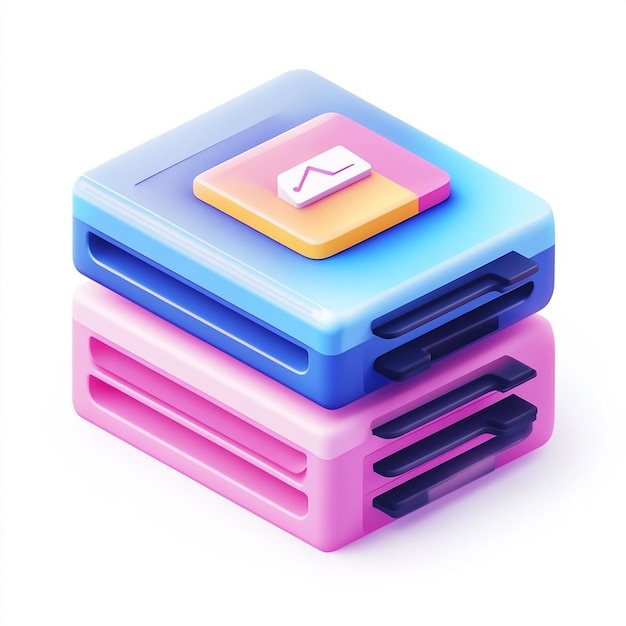 a colorful stack of colorful boxes with a letter on it