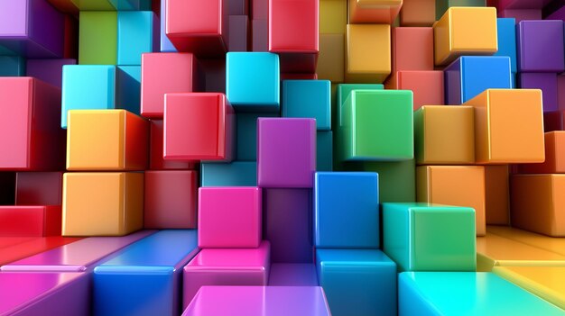 Photo a colorful stack of cubes with one that says quot colorful quot