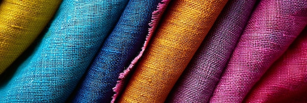 a colorful stack of rainbow colored fabric