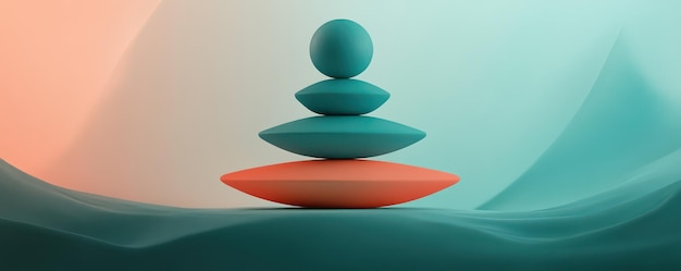 a colorful stack of stones with one that says  the one on the top